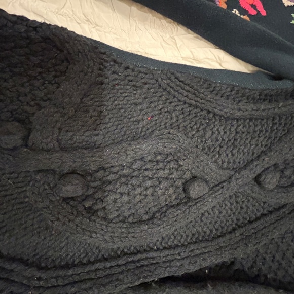 Anthropologie Sleeping on Snow navy cardigan with embroidered sleeves - Picture 3 of 7